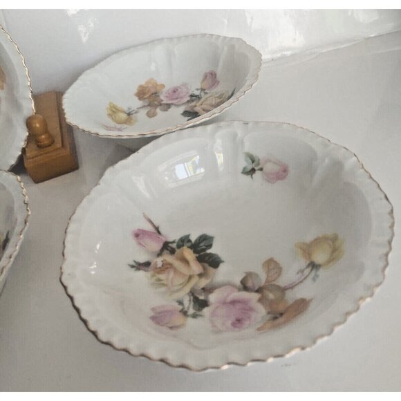 Antique Bavaria Schumann Arzberg Porcelain Serving Bowl and 4 nappies 1920's - Picture 12 of 16